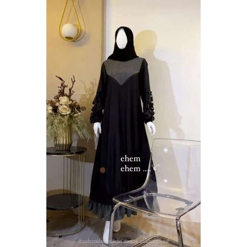 Gamis Kirana Black by Zisheeri bisa COD