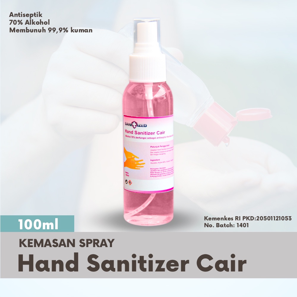 HAND SANITIZER CAIR SPRAY 100ML IZIN KEMENKES HANDSANITIZER CAIR SPRAY KUALITAS PREMIUM SELALU READY STOCK