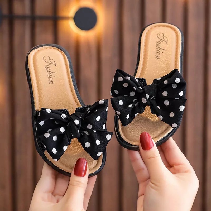 (GS) SANDAL WANITA MOTIF PITA POLKADOT SANDAL SELOP WANITA FLAT