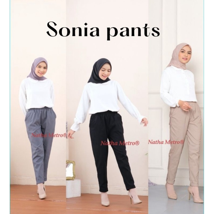 celana kerja wanita/Sonia pants(bahan katun import)muat sampe 75kg