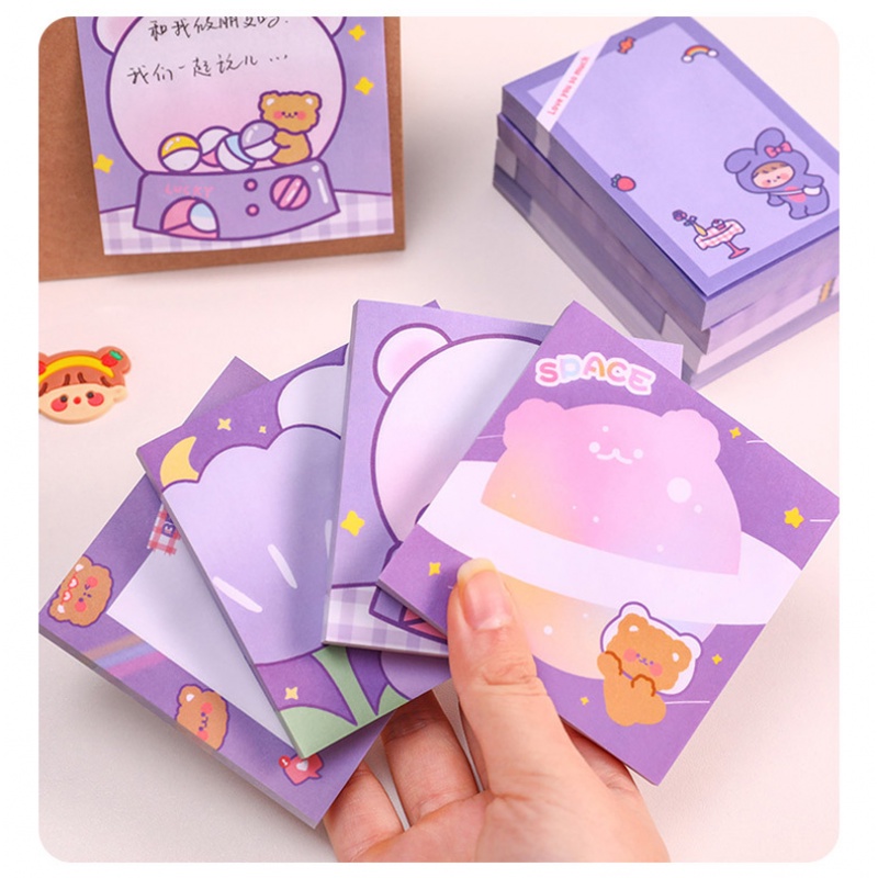 50 Lembar Sticky Notes Motif Kartun Kelinci Untuk Pelajar