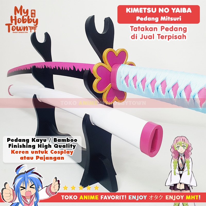 Replika Pedang Bambu Nichirin Demon Slayer Kimetsu no Yaiba Mitsuri Kanroji Cosplay Property