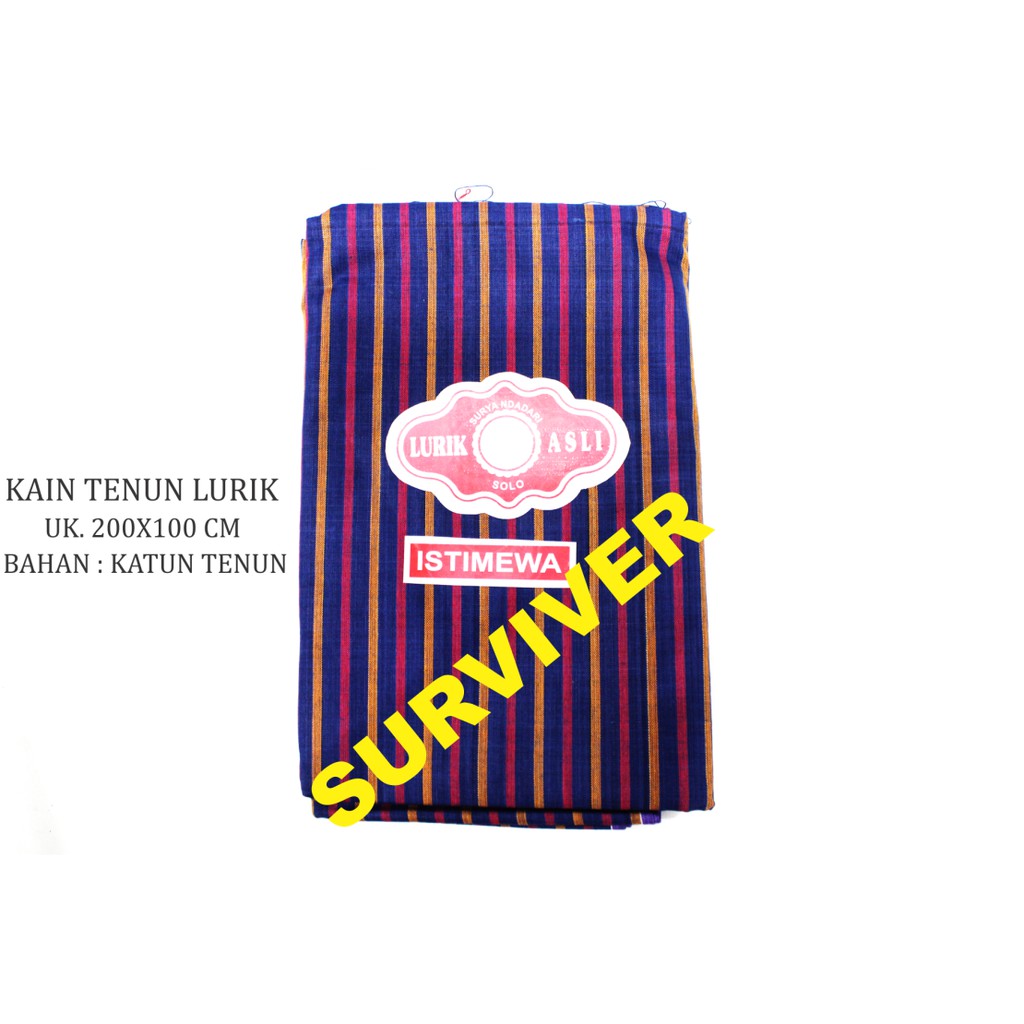 Kain Batik Tenun Kain Lurik Khas Jogja Solo Motif Garis Hijau Original Halus