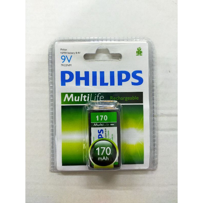 Jual Baterai Philips Cas 9V baterai kotak Rechargeable | Shopee Indonesia