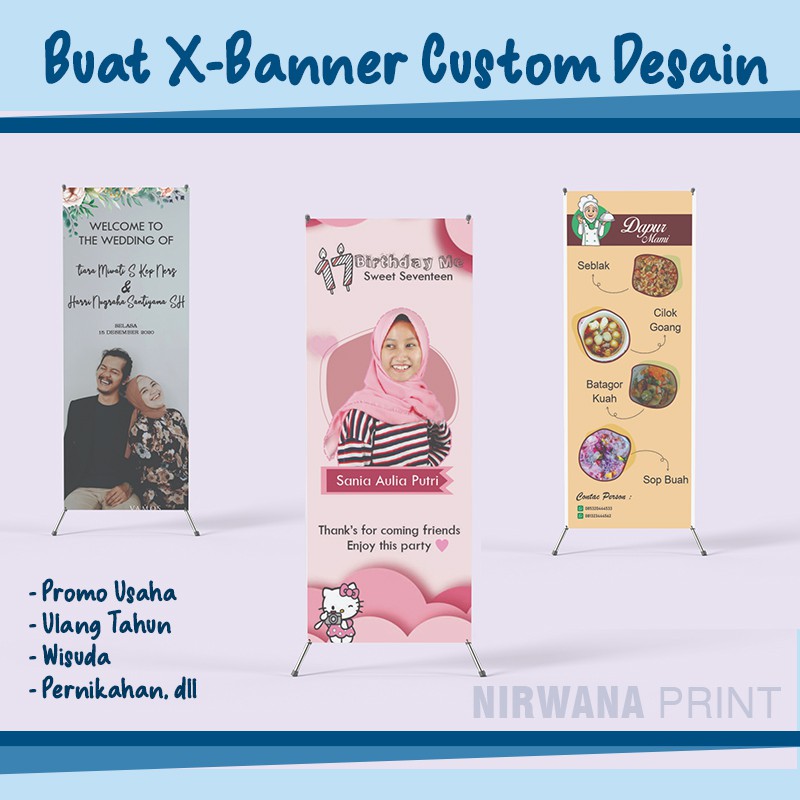 X-Banner Custom Desain | Banner Berdiri  & Tiang