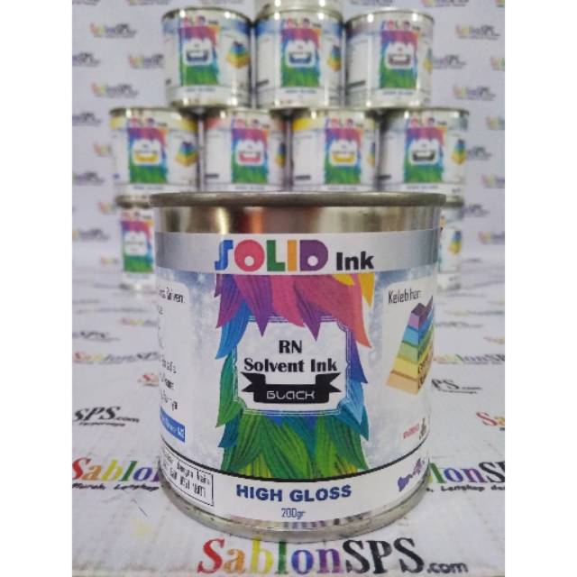 Tinta Sablon PVC Solvent Based 200 gr Hitam Black Kertas/ Vinyl/ Akrilik/ Kulit Sintetis