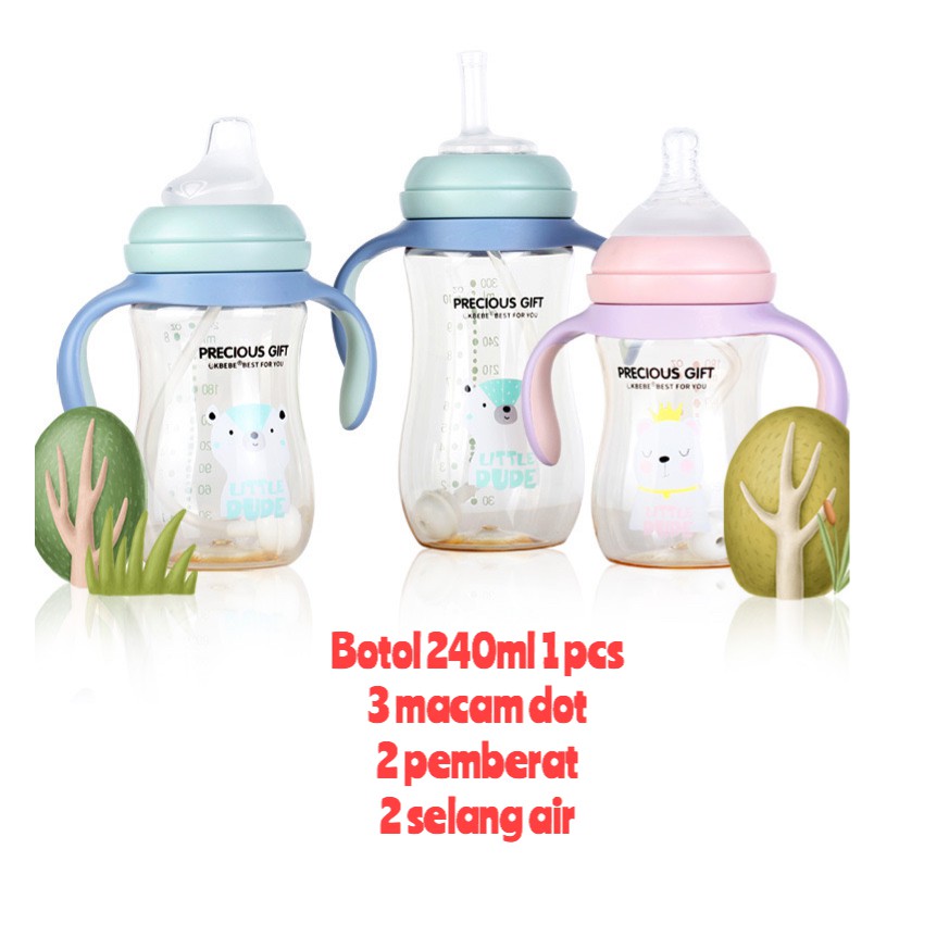 PPSU CKBEBE 240ml 3in 1 STRAW SET