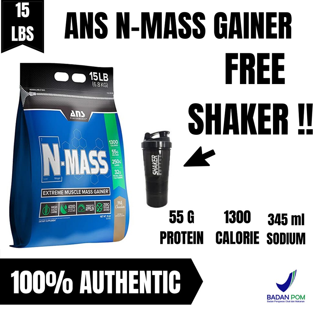 SUPLEMEN FITNESS - ANS N MASS Gainer 15 Lbs BPOM MURAH