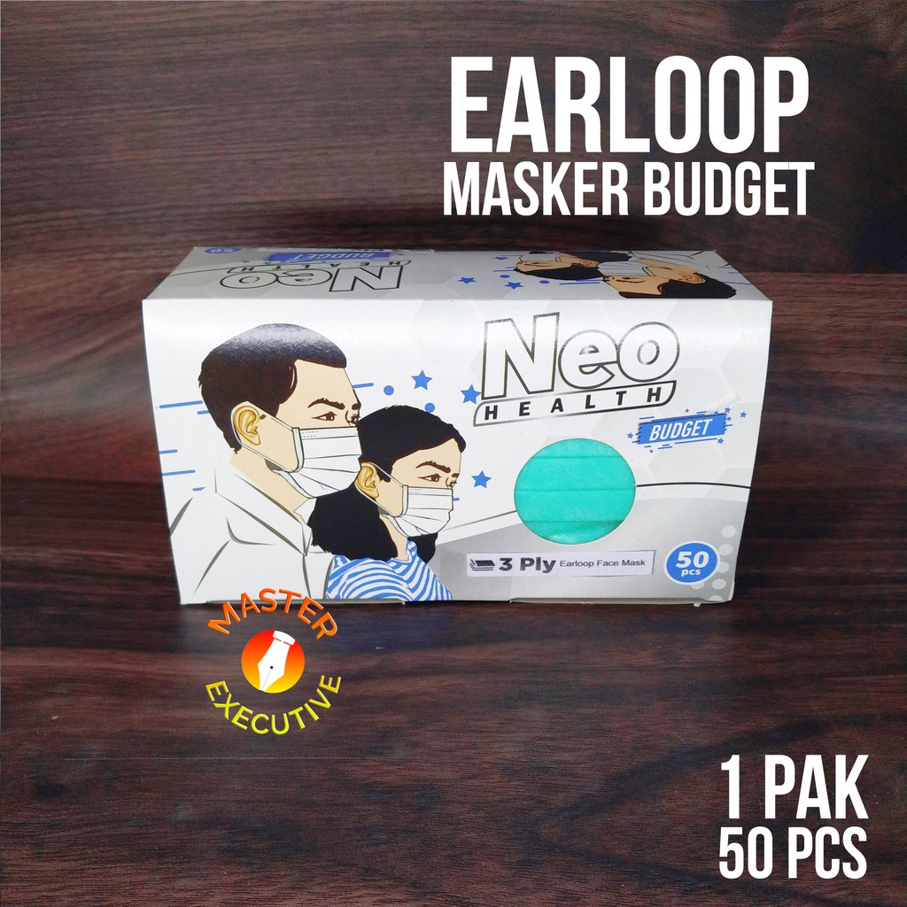Neo Health Masker Budget Sekali Pakai / Disposable Earloop Mask 50 pcs