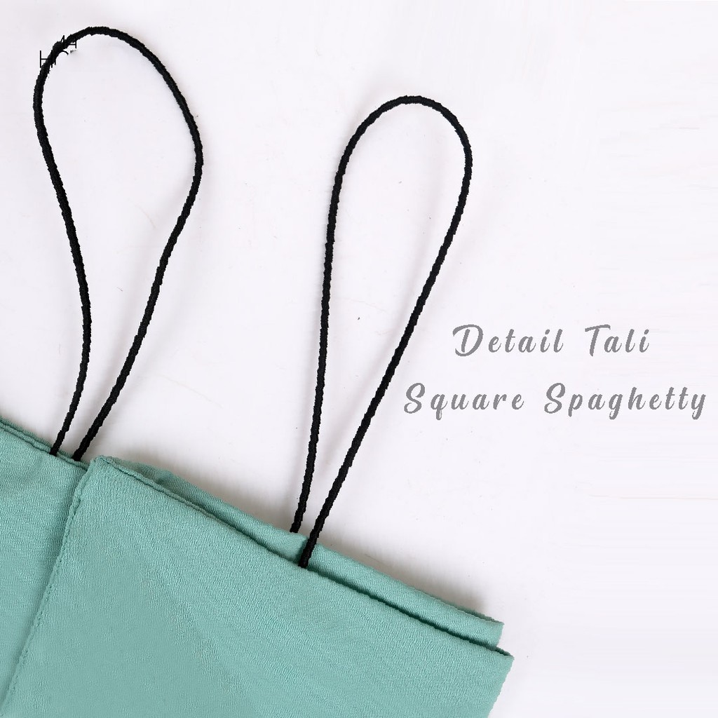 Tanktop Tube Crop Top / Tank top Ginza Basic Wanita Square Spaghetti Crop top-4