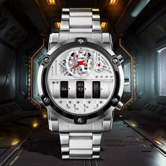 Jam Skmei 1558 original dual time bergaransi free box karton