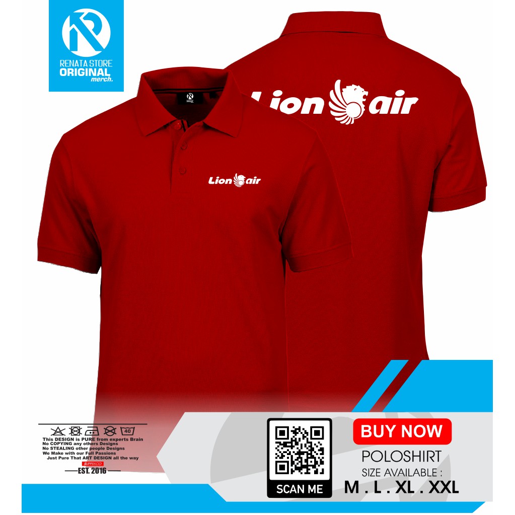Poloshirt Polo Kaos Baju Kerah PENERBANGAN LION AIR LION GROUP LOGO -RENATA.STORE