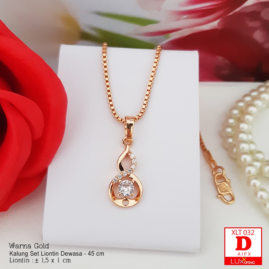 XLT 032  Kalung dan Liontin Set Dewasa Perhiasan Lapis Emas 18K Awet Tidak Mudah Luntur Kalung Xuping Yaxiya Luxx Xuping