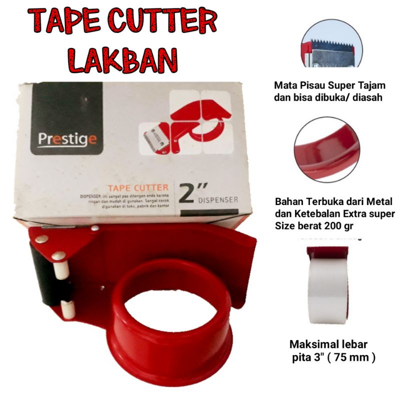 

Tape Dispenser Cutter Besi / Pemotong Lakban Jumbo Prestige