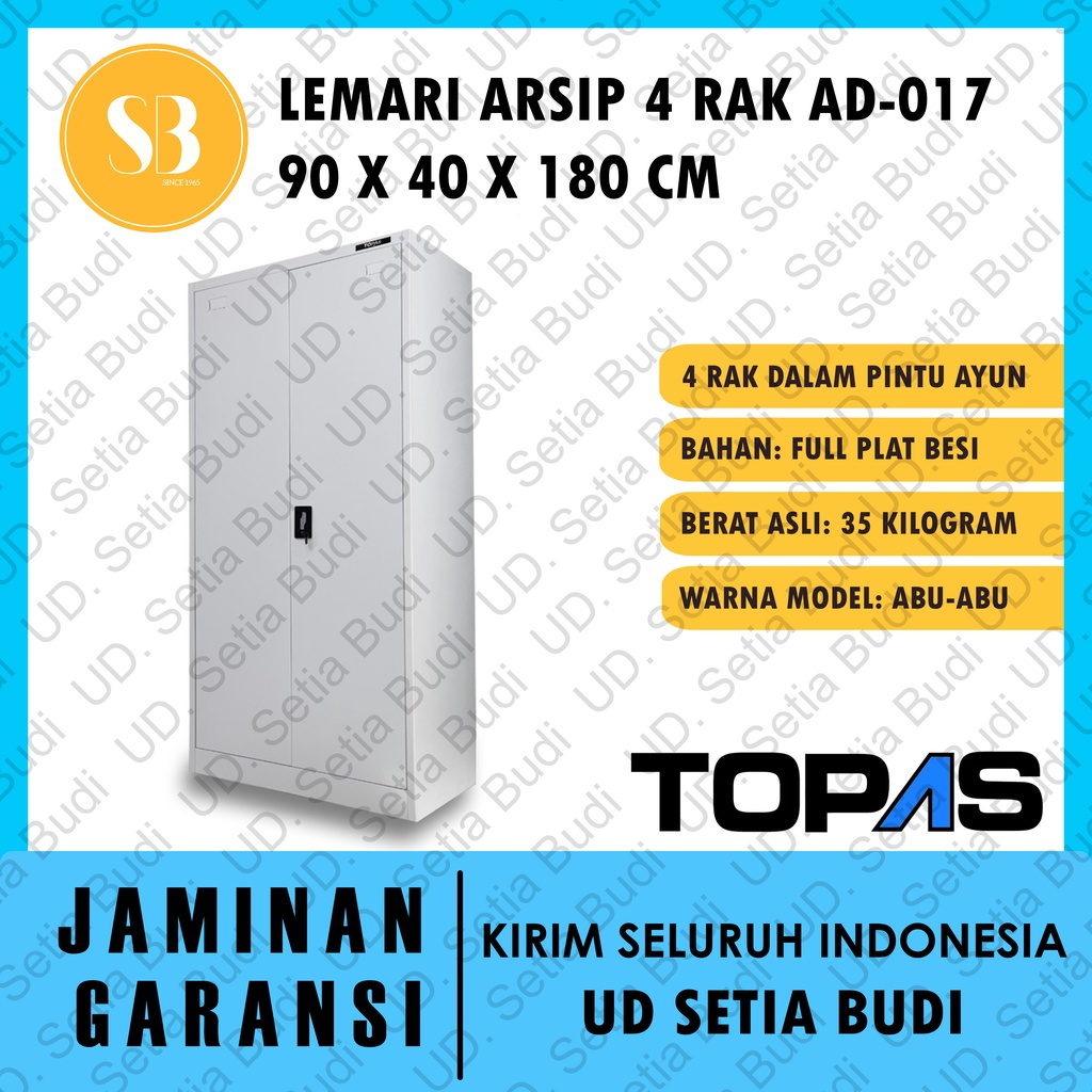 Filling Cabinet Lemari Arsip Besi 4 Rak Pintu Ayun TOPAS AD 017