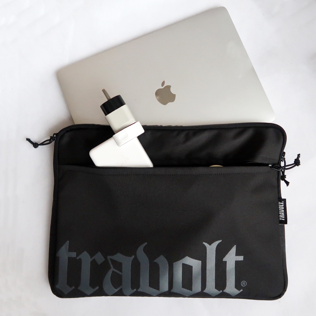 Laptop Case - Travolt - Tempat Laptop - Tas Laptop - Navy - Black - Peach