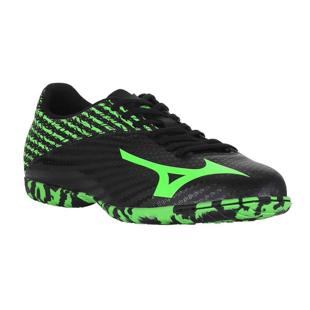 Sepatu Futsal - Mizuno - Basara 103 IN Black Green Slime P1GF186434