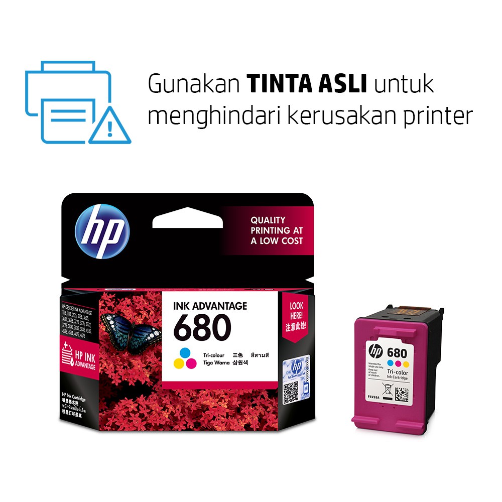 Tinta Printer HP Original 680 Tri-Color (F6V26AA)/ 2677, 3835