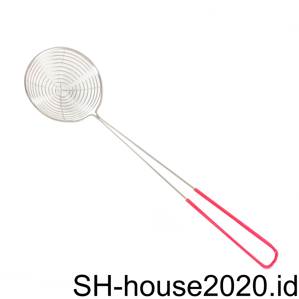 (house2020) Saringan Bahan Stainless Steel Gagang Silikon Bentuk Oval Anti slip Reusable Untuk Dapur