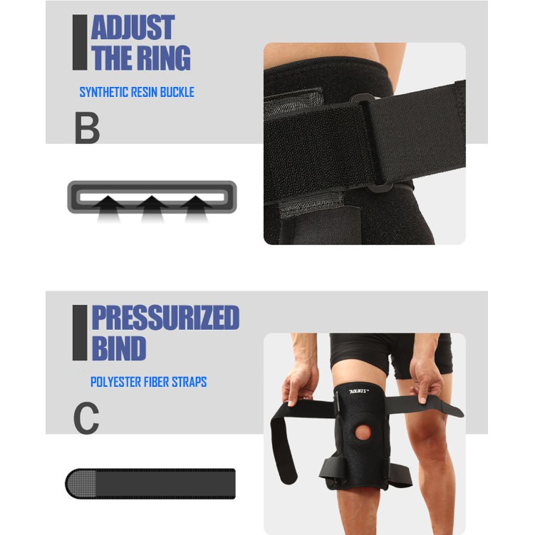 7907 AOLIKES Knee Pad Support Penyangga Lutut Almunium Plate Knee Patella Terapi Deker Lutut Kneepad