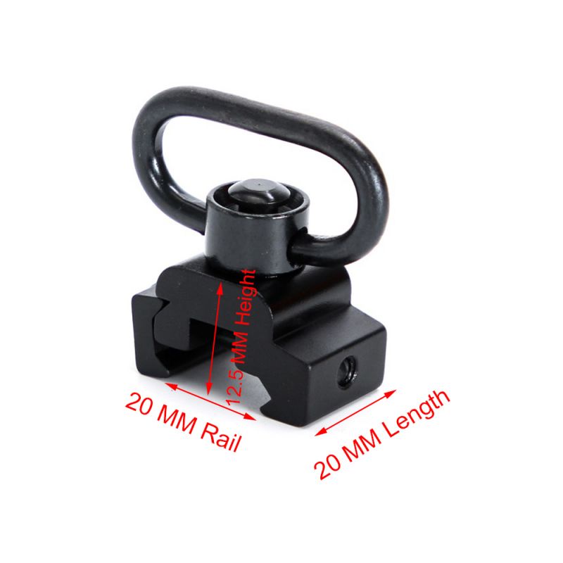 QD Sling Swivel Mount Dengan Tombol Tekan/Tactical Quick Detach Push Batton Sling Swivel Untuk Rail Picatinny