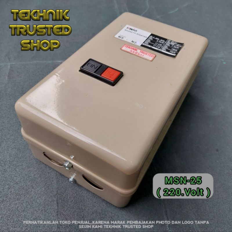 DOL auto starter MSN25 220volt Magnetic switch contactor Metal box