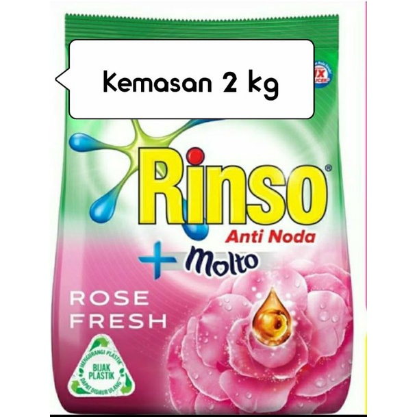 Rinso Anti noda plus Molto Rose Fresh ukuran 2 KG