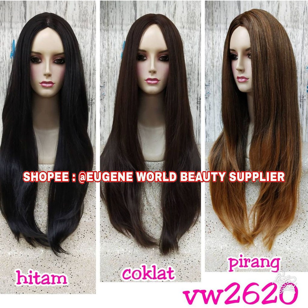 RAMBUT PALSU WIG KOREA WIG PANJANG CURLY WAVE WAVY KERITING TANPA PONI - WIG WANITA RAMBUT ASLI 2620