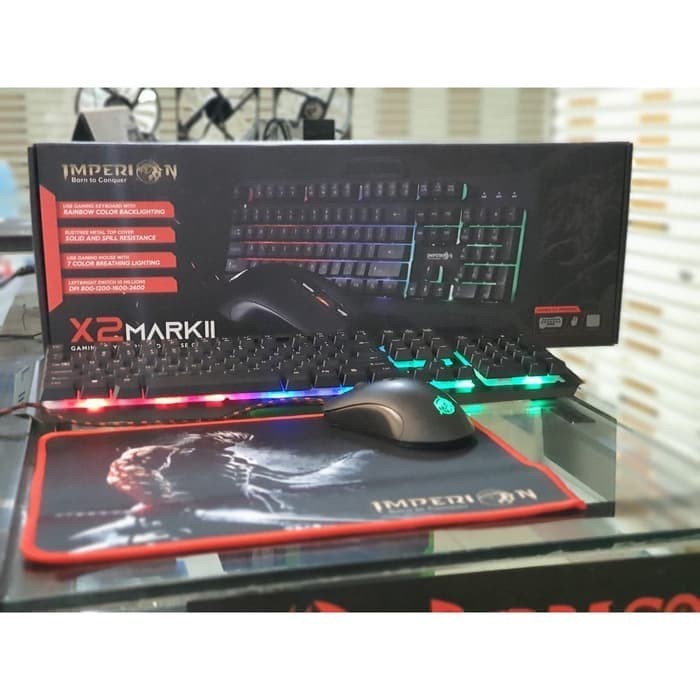 PAKET GAMING Keyboard + Mouse + Mouse Pad Bundling Imperion X2 Mark II