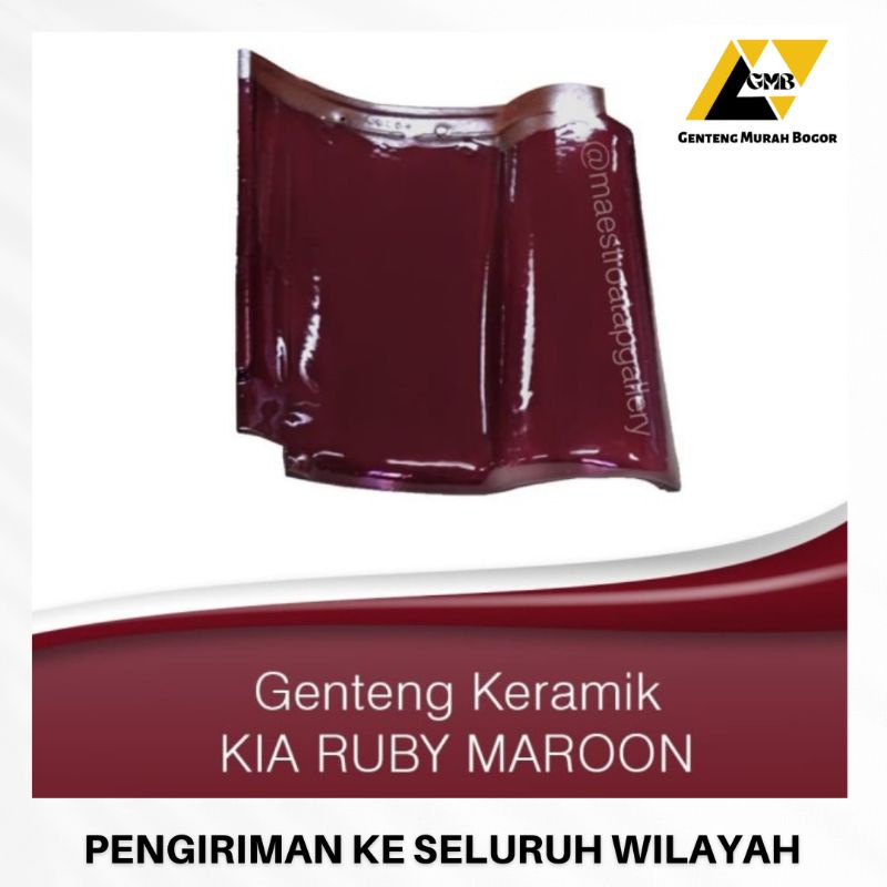 Genteng KIA Ruby Maroon Kenteng Keramik Atap Rumah Murah Grosir Bagus Keren
