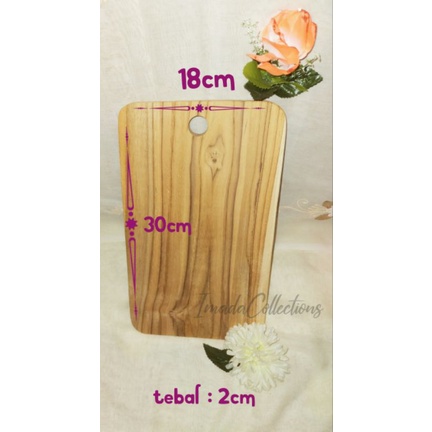 Talenan kayu jati pilihan 30cm /telenan kayu jati persegi panjang ukuran 30cm