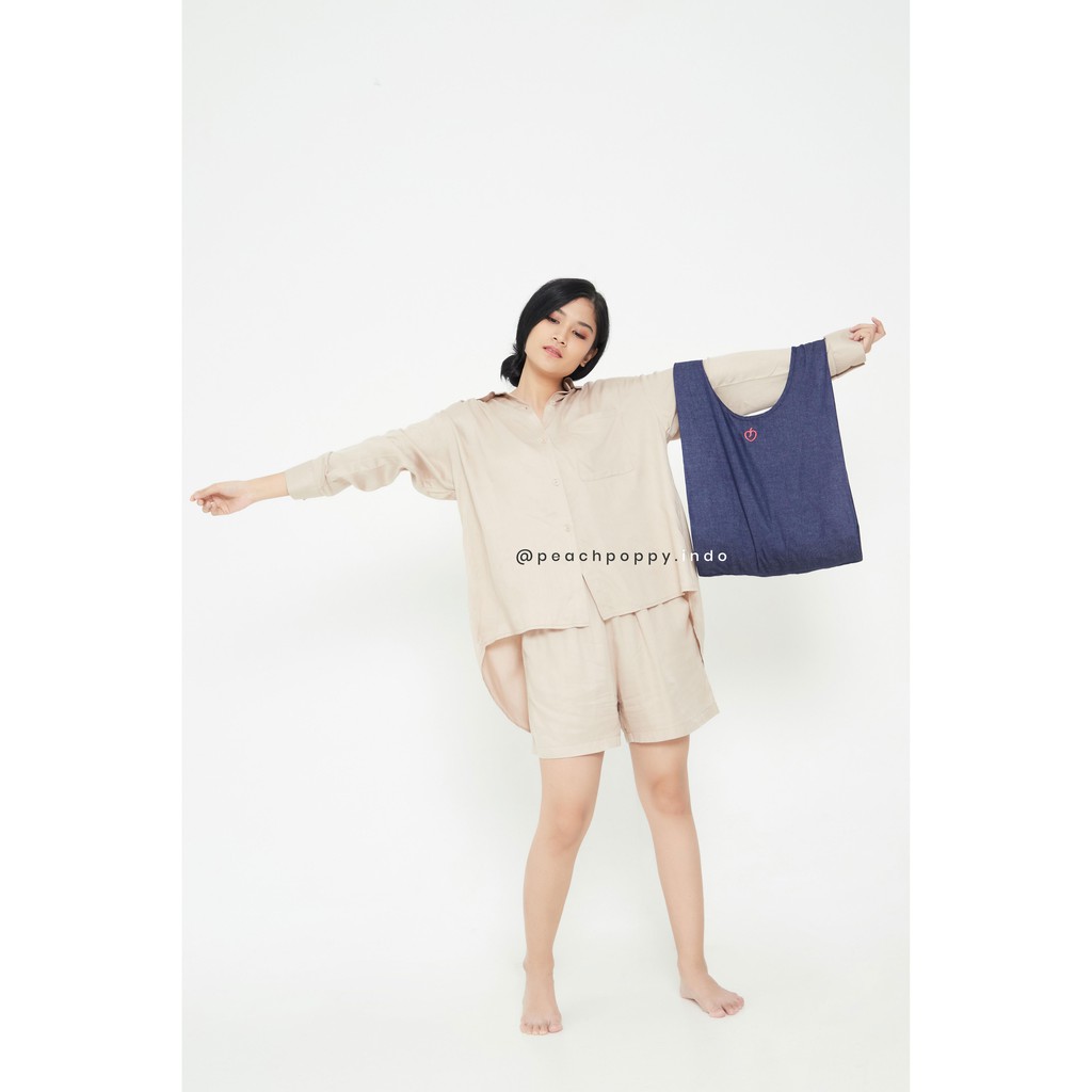 Reusable Shopping Bag Denim Groceries Bag Tas Kain Belanja - Kazu Shopping Bag