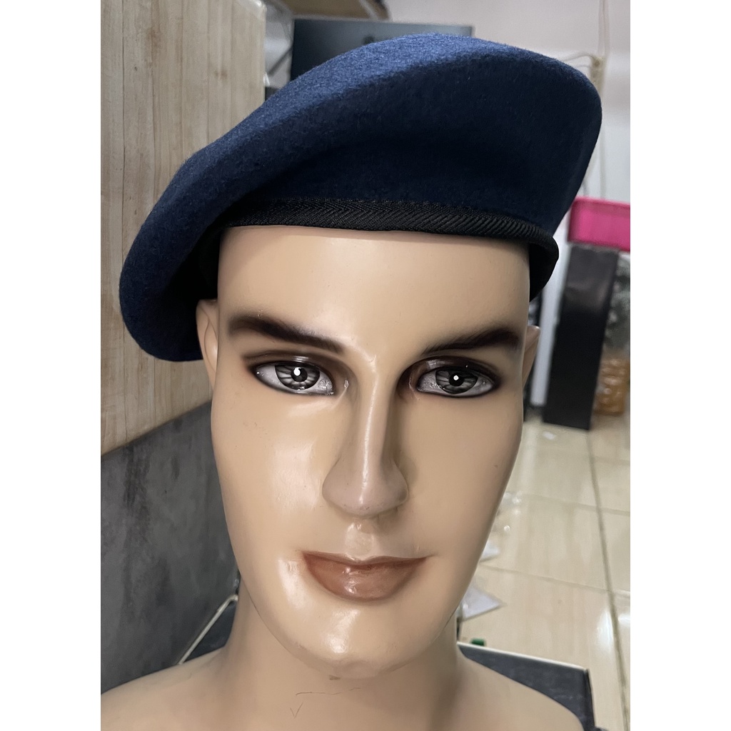 Baret Kacamata Brimob (Dongker) - Baret Brimob Satpam - Baret Pemadam - Baret Biru Dongker Kacamata