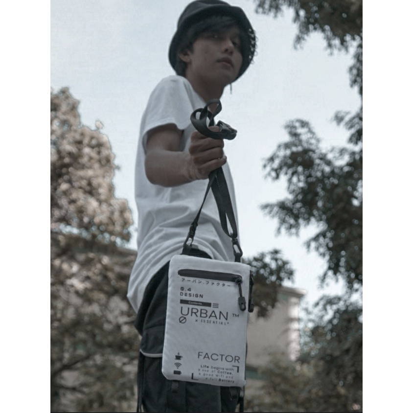 NOCTURNAL WHITE |MNMXURBAN| Tas Selempang Pria Tas Handphone Sling Bag ORIGINAL