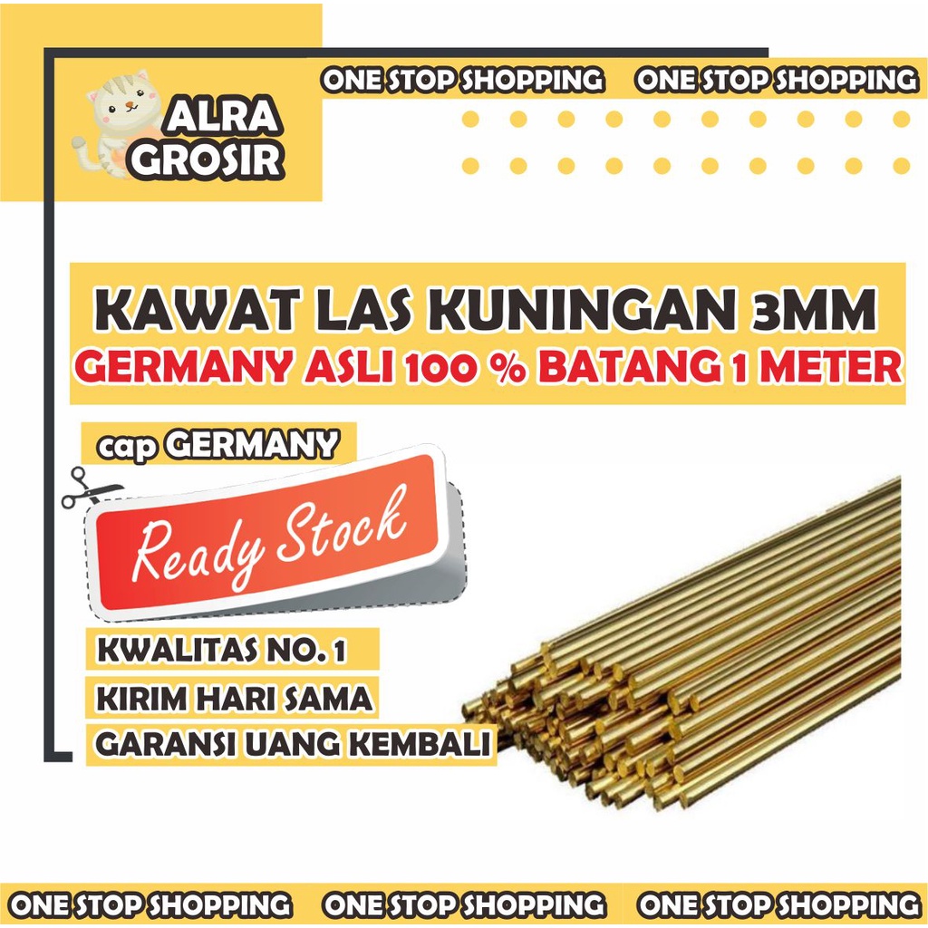 Kawat las kuningan 3mm made in Germany / Kawat las kuningan panjang 1 meter termurah / kawat las kun