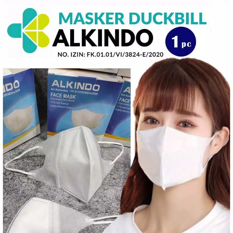 MASKER ALKINDO DUCKBILL 3PLY BFE 95%