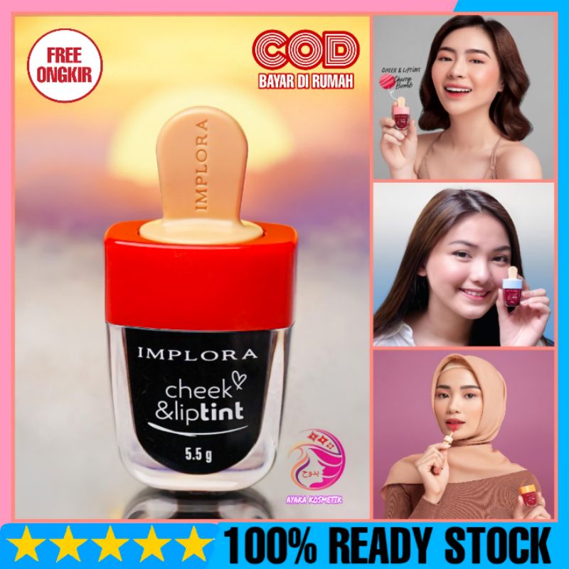 Implora Cheek Lip Tint  Cranberry Cherry Bomb Lipstik Liptin