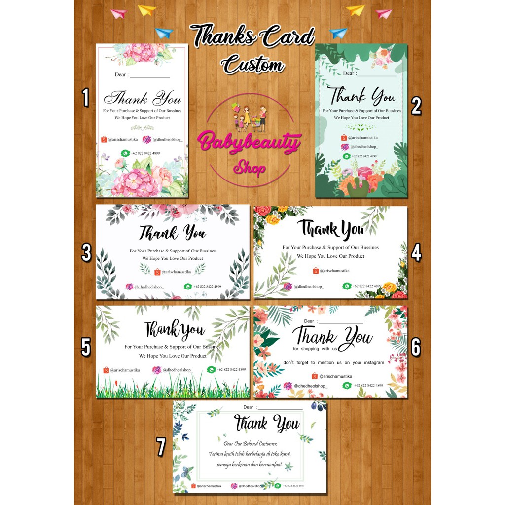 

Kartu ucapan terima kasih online shop / thank you card olshop / stiker olshop / custom kartu olshop