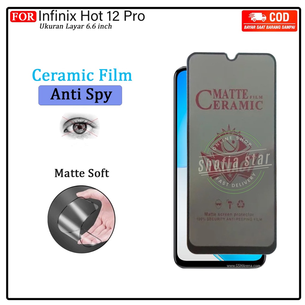 Anti Gores Ceramik Blue Light Infinix Hot 12 Pro Note 12 2023 Tg Layar Anti Radiasi Kaca Full Cover