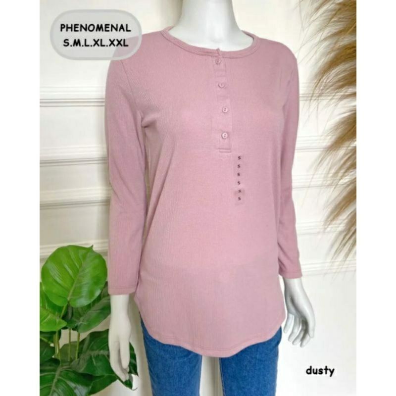 Kaos Wanita Phenomenal  Motif Waffle Mix Salur Terbaru