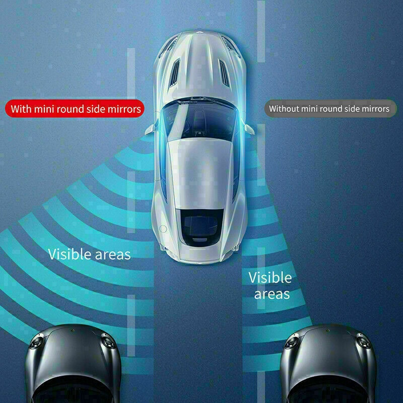 2pcs Kaca Cembung Blind Spot Hd Tanpa Bingkai Sudut Lebar 360 Derajat Dapat Disesuaikan Untuk Mobil