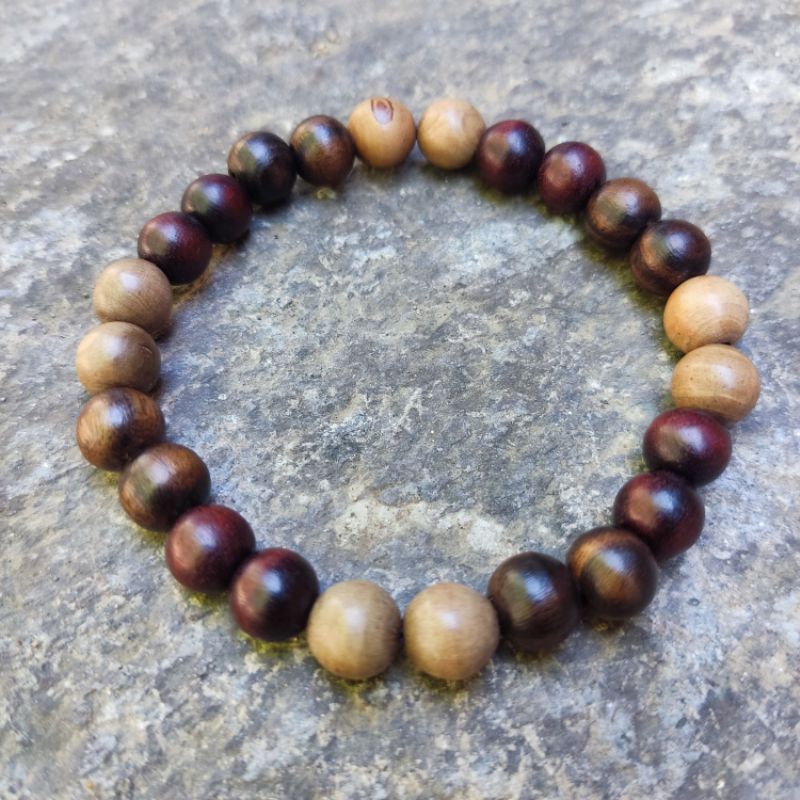 Gelang kombinasi 3 kayu bertuah stigi, dewandaru, kalimosodo 8mm