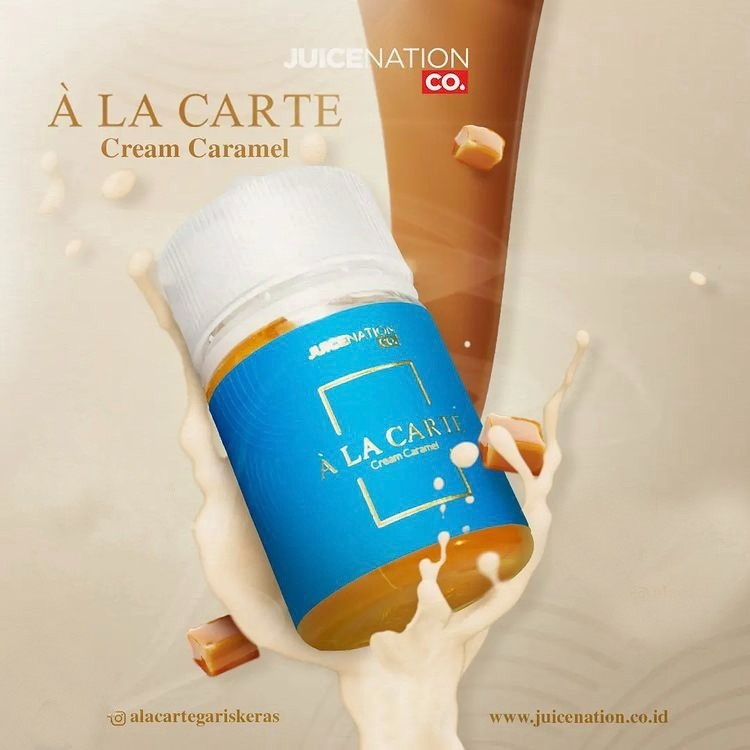 A LA CARTE BIRU 60ML LIQUID A LA CARTE CREAM CARAMEL BLUE FREEBASE