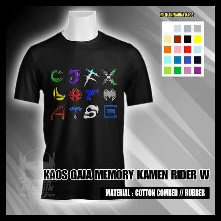 Baju Kaos Pria Distro Kaos Gaia Memory Kamen Rider W Murah Simple Custom