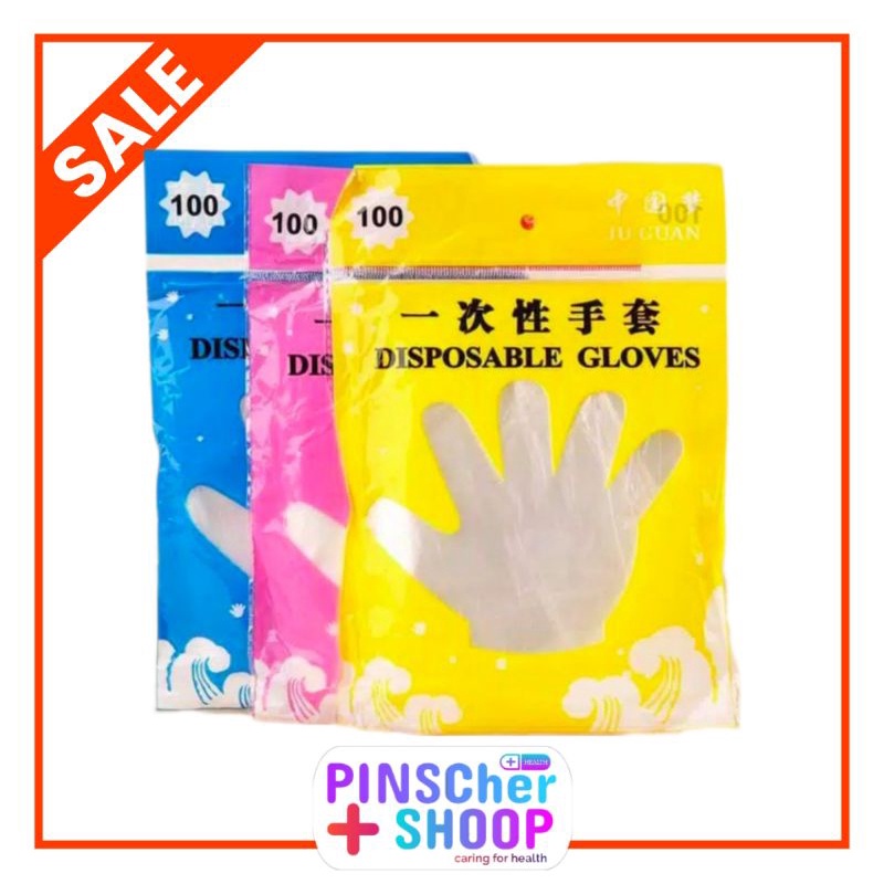 Sarung Tangan Plastik Glove Plastik Serbaguna Isi 100 Sarung Tangan Sekali Pakai
