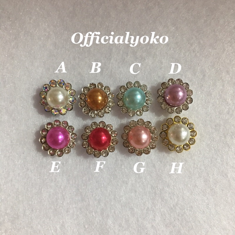 Manik Resin Permata Mutiara Cangkang (8pcs)