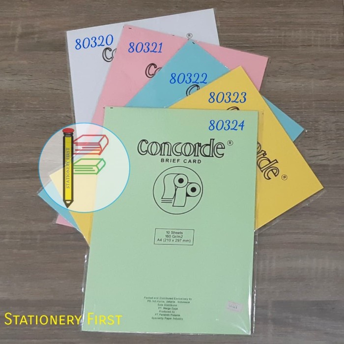 

kertas- kertas concorde 160gr ukuran a4 - biru muda -kertas.