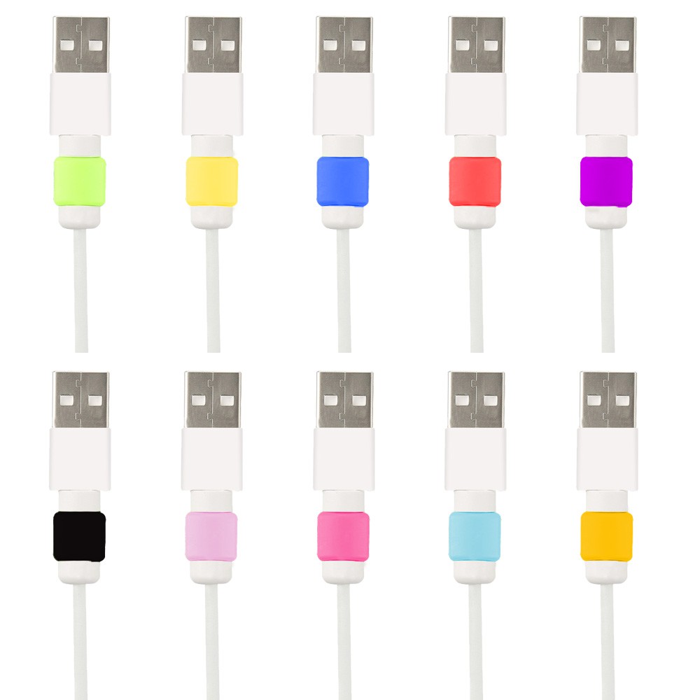 Pelindung Kabel Data Charger Usb Warna-Warni Untuk Iphone / Ipad