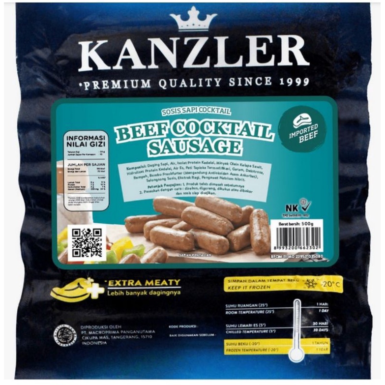 

KANZLER Sosis Beef Cocktail Sausage 500gr | Frozen Food | sosis sultan