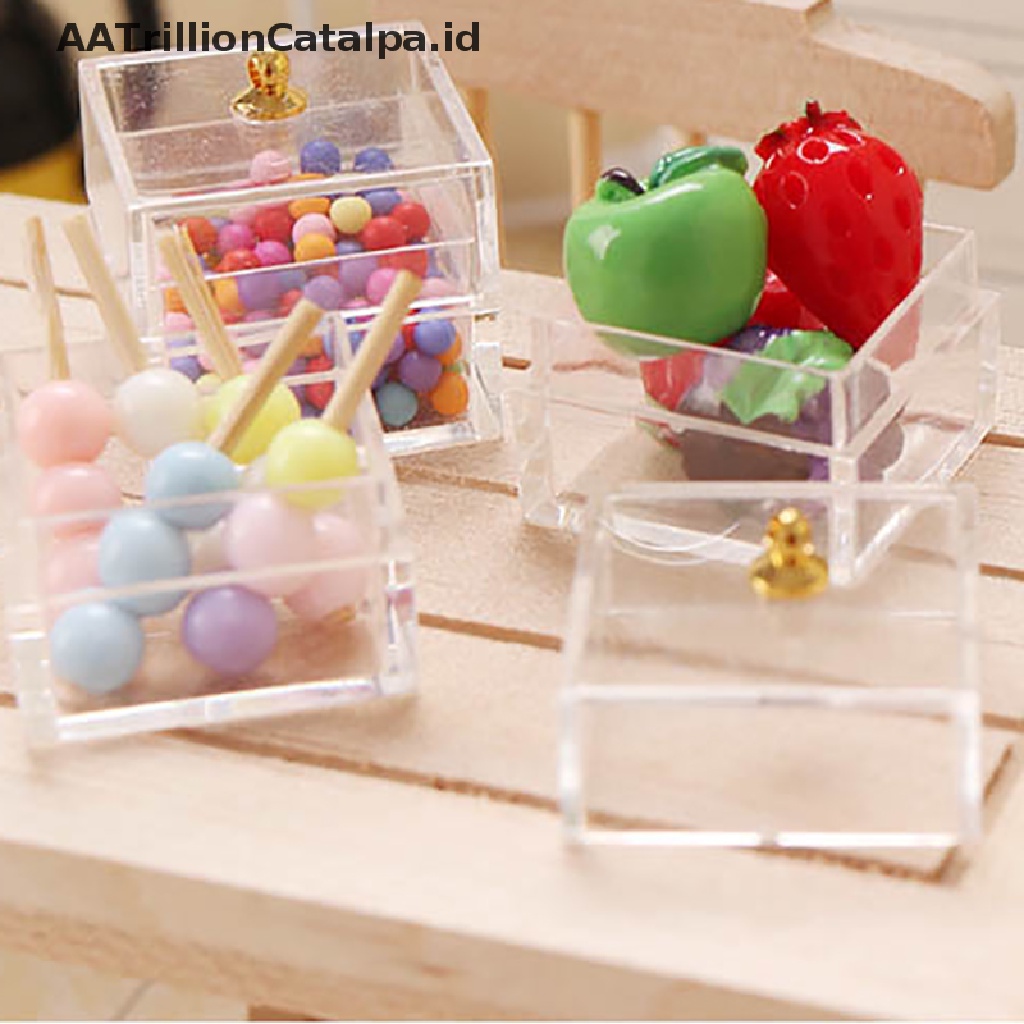 Aatrillioncatalpa Mainan Miniatur Toples Permen / Dessert Skala 1: 12 Untuk Aksesoris Rumah Boneka